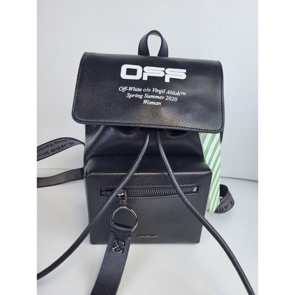 Off White Backpack Mini Black And White Leather Backpack - Picture 1 of 13